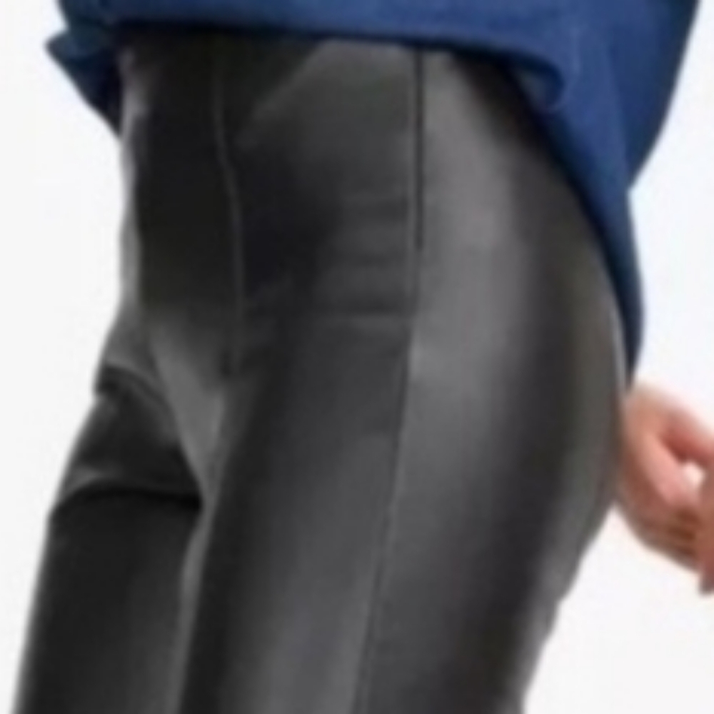ZARA Faux Leather Zip Slit Leggings NWOT - Picture 5 of 16